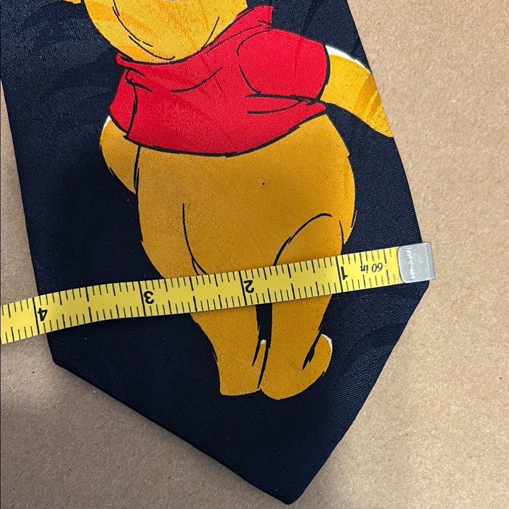 Disney Pooh 57” Black Tie with Winnie the Pooh Design - Picture 6 of 6
